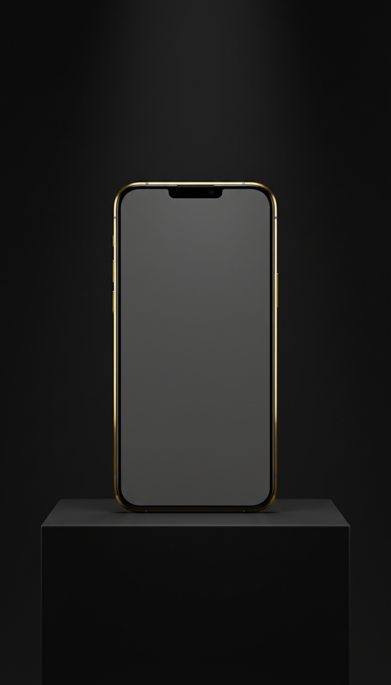 Noir Luxe Pulse smartphone with gold accents